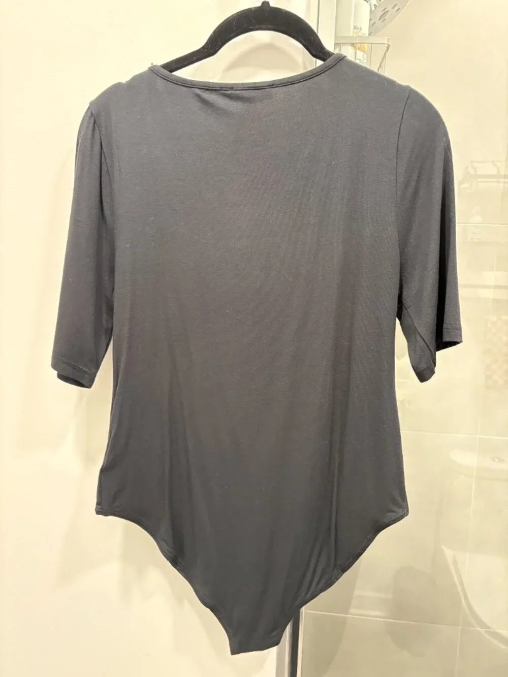 NWT J.Crew Black Women's Squareneck stretch bodysuit Size L